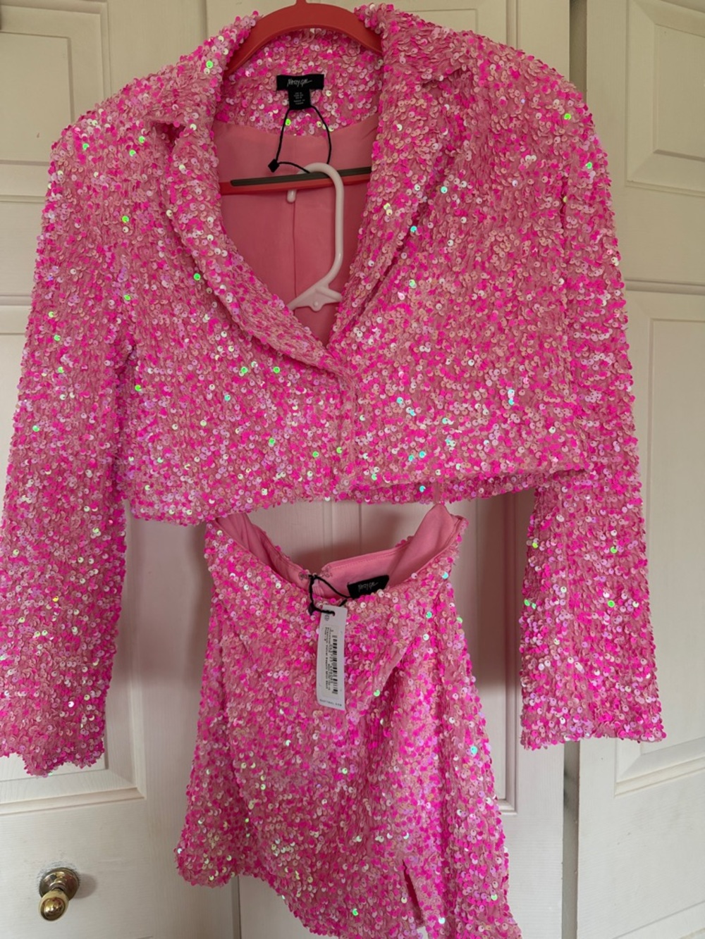 Nasty Gal Iridescent Pink Sequin Jacket ONLY. Skirt sold separate
